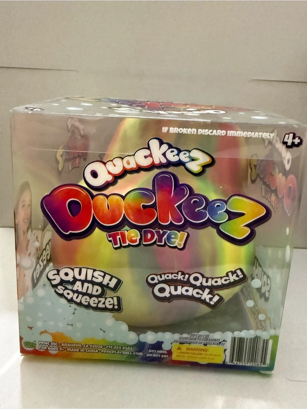 Quackeez Tie Dye Squishy Duck Sensory Toy - Multicolor